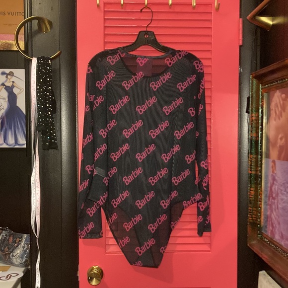 Barbie logo bodysuit sheer & stretchy size 2x forever 21 brand - Picture 5 of 5